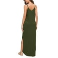 thumbnail image 3 of MLANM Women Summer Casual Dress Floral Loose Boho Dresses Cami Maxi Dresses with Pockets, XL Army Green, 3 of 7