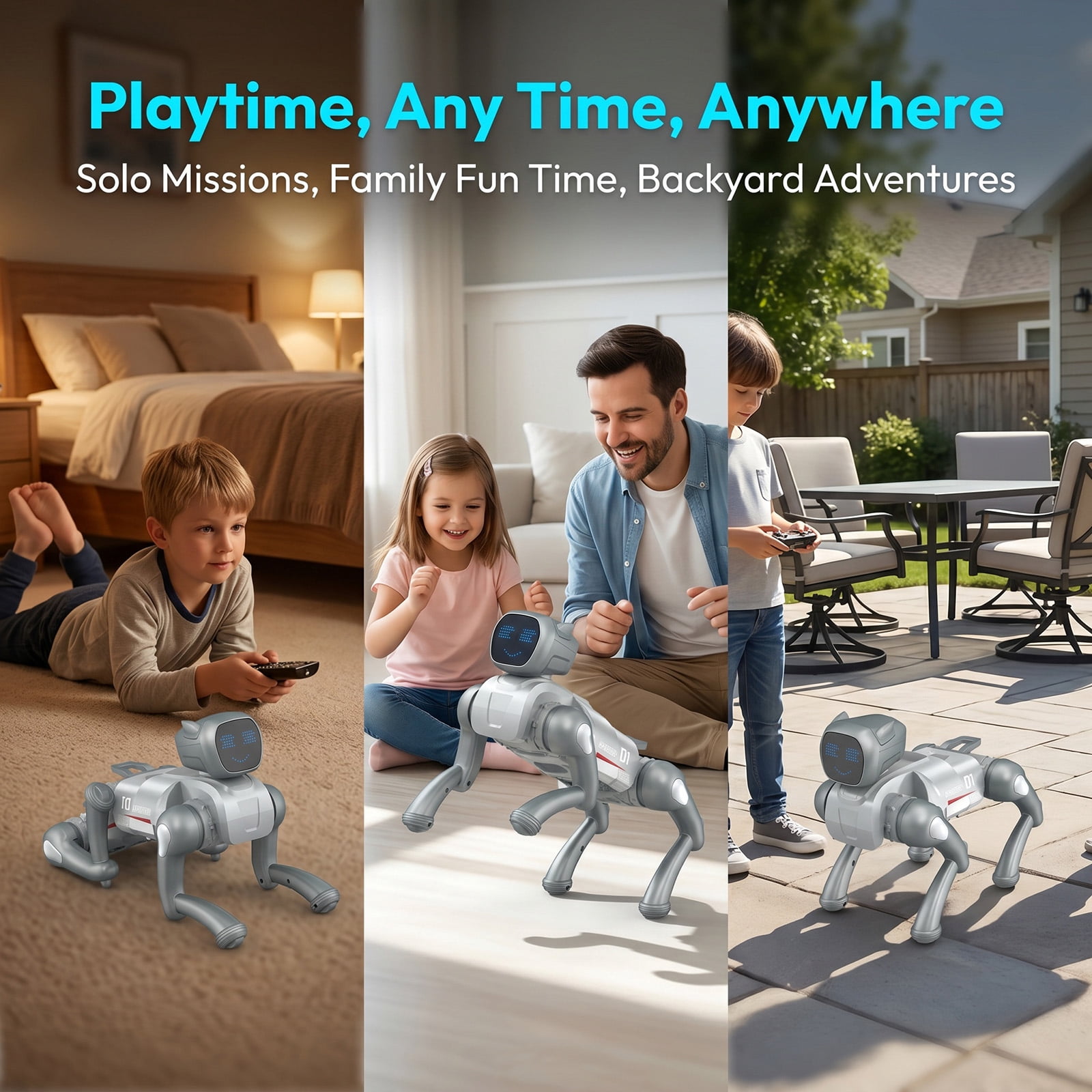 Gmdisc RC Smart Robot Dog Toy, Interactive Robot Toys with Voice & App Control, 30+ Actions, Durable Design Programmable Pet Toy, Christmas Birthday Gift for Kids 6-12
