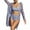 B-Purple, variant on WREESH Women's 3-Piece Boho Floral Swimsuit Set , High-Waist Bikini & Kimono Cover-Up Quick-Dry Swimwear for Pool/Beach Light Blue