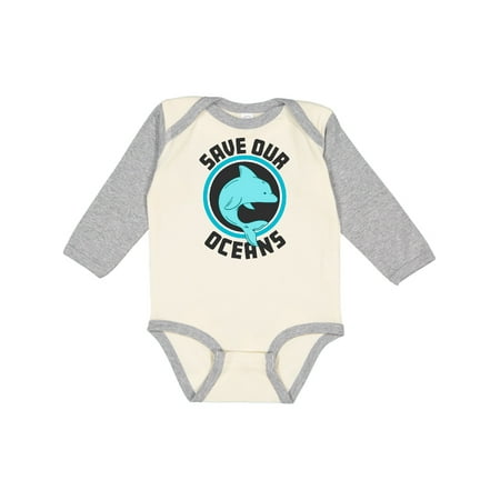 

Inktastic Save our Oceans with Dolphin Gift Baby Boy or Baby Girl Long Sleeve Bodysuit