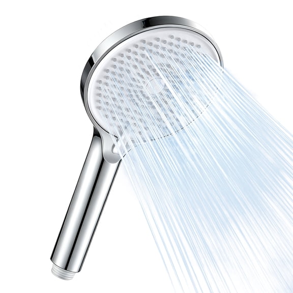 High Pressure 5" Handheld Shower Head, 3 Adjustable Spray Settings, Chrome Finish Universal Replacement