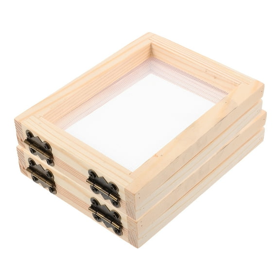 ifundom DIY Beige Wooden Paper Making Screen Kit for Creative Crafting