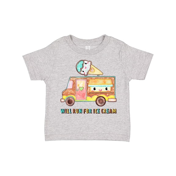Inktastic Will Run for Ice Cream Ice Cream Truck Boys or Girls Toddler T-Shirt