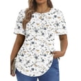 thumbnail image 2 of Fantaslook Blouses for Women Pleated Short Sleeve Tunic Tops Dressy Casual Summer Shirts, 2 of 9