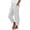 Beige Cropped Pants Flowy Trousers, variant on Cropped Pants for Women Striped Casual Summer Capris High Elastic Waist Loose Fit Wide Leg Flowy Trousers with Side Buttons Pockets Vacation Essential