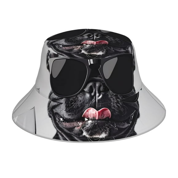 Balery Cool French Bulldog Wine Sombreros para el sol para hombre y mujer, sombrero de pescador con UPF 50+