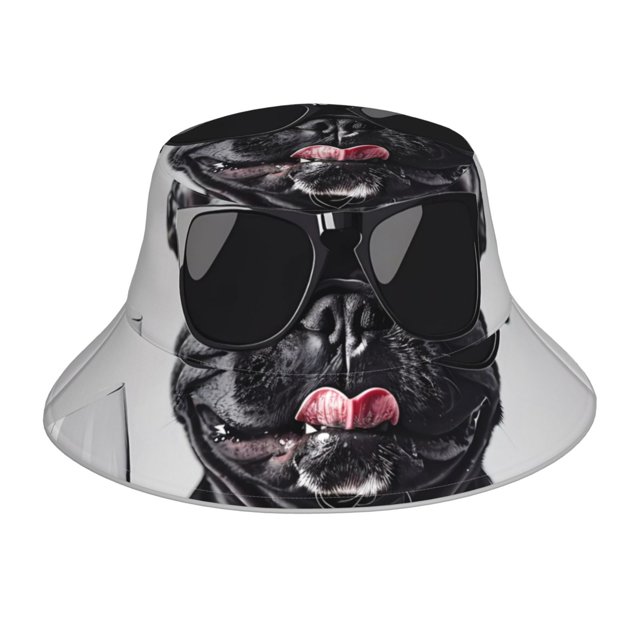Balery Cool French Bulldog Wine Sombreros para el sol para hombre y mujer, sombrero de pescador con UPF 50+