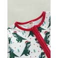 thumbnail image 5 of Bagilaanoe Newborn Baby Girl Boys Christmas Jumpsuit Dinosaur Print Long Sleeve Bodysuit 3M 6M 12M 18M Infant Zipper One Piece Romper, 5 of 8