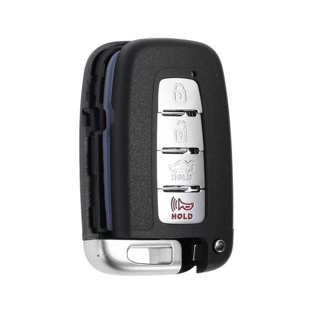 Carcasa de llavero de 4 botones para Hyundai Sonata 2011-2015 Reemplazo de control remoto de entrada sin llave tono negro plateado