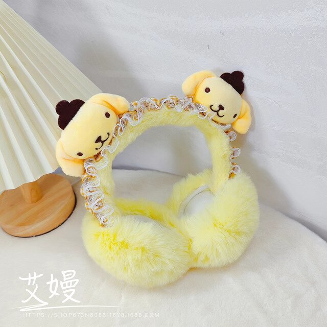 New Sanrio Earmuffs Kawaii Kuromi Mymelody Cinnamoroll Japanese Cartoon Winter Warm Earmuffs