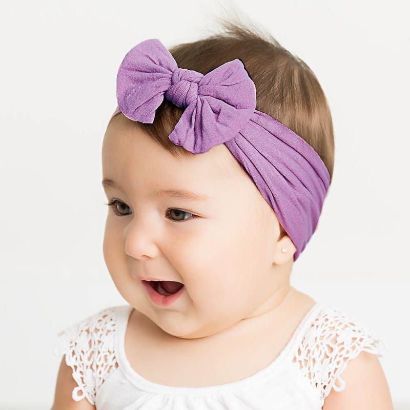 Baby Girls Toddler Infant Cute Bowknot Elastic Headband Kids Microfiber Headwear 