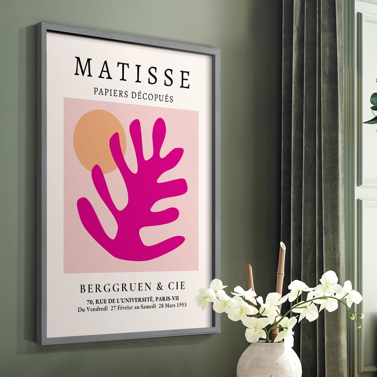 Matisse CLIV Framed Print in Gray Solid Wood 8 x 10 Framed Print