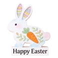 thumbnail image 1 of YWIYIUD 1PC Wooden Easter Rabbit Table Decorations Easter Hand Painted Rabbit Ornaments Tabletop Centerpieces Tiered Tray Decor for Spring Easter Indoor Home Party Patio Yard Decor 6.5inch, 1 of 5