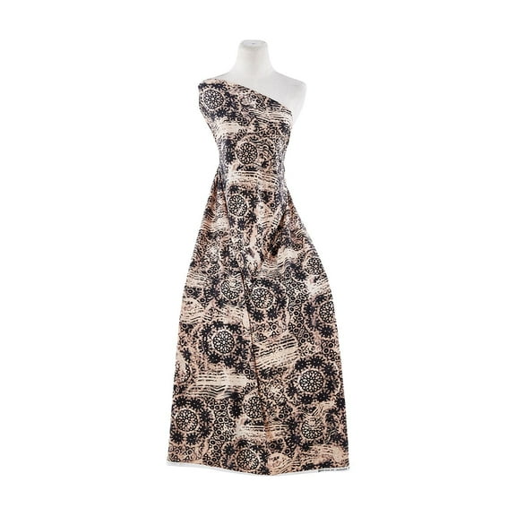 Zelouf Indo-Batik On Ity  , Sewing, DIY, Crafts Fabric by the Yard, 920 Black/taupe, 3 Yard