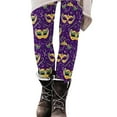 thumbnail image 6 of Meichang Women's Mardi Gras Workout Leggings Mask Print Yoga Pants High Waist Stretchy Carnival Tights Leggings, 6 of 7