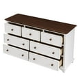 thumbnail image 2 of Gzxs Modern Dresser with 7 Drawers, Wooden Storage Dresser for Bedroom Living Room, White+Walnut, 2 of 8