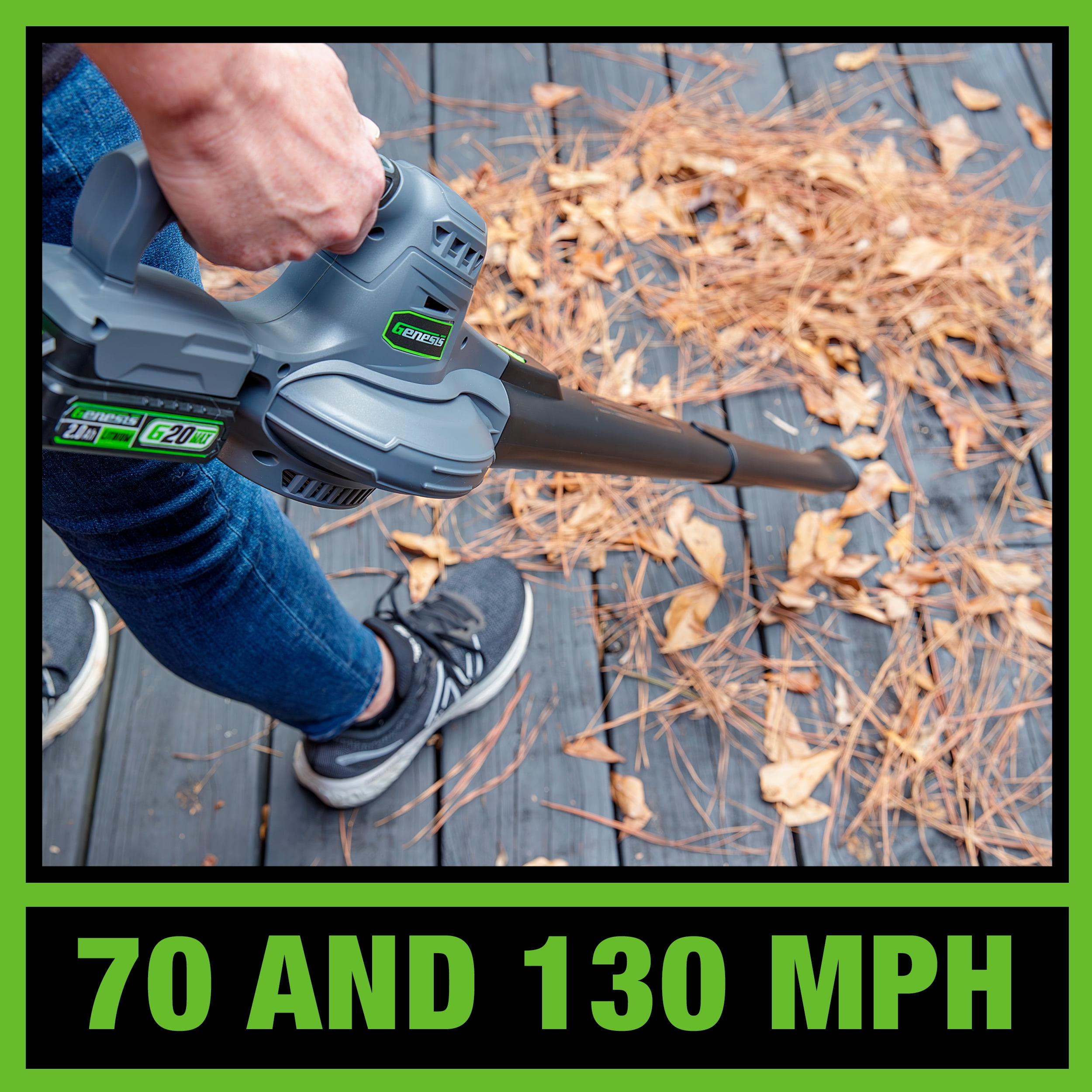 Genesis G20MAX 20V Cordless Leaf Blower with 2-Speed 2.0Ah Battery and Charger