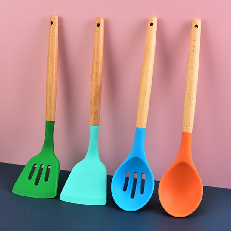 9/10/12PCS Silicone Kitchenware Non-stick Cookware Cooking Tool Spoon  Spatula Ladle Egg Beaters Shovel Soup Kitchen Utensils Set