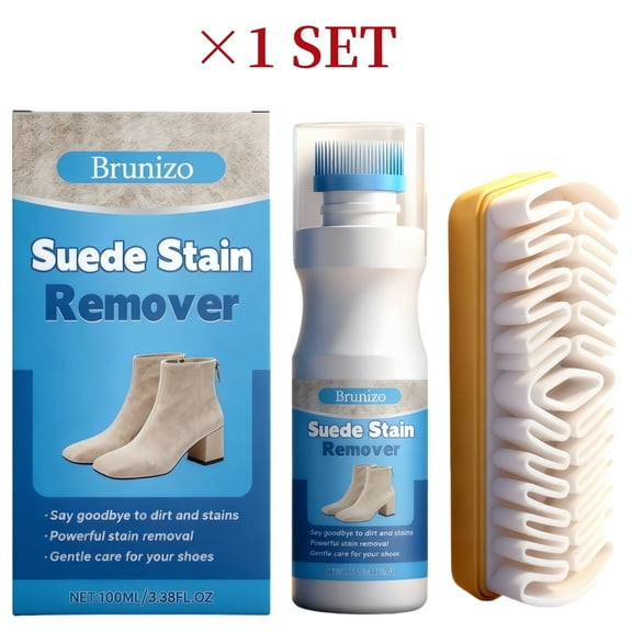 Suede Cleaner, Nubuck & Suede Shoe Cleaning Kit with Brush, Removes Stain for Suede, Leather, Boots & More