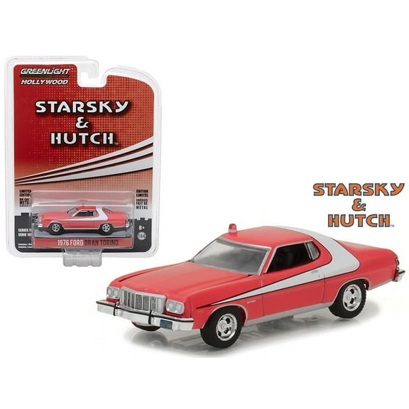 1976 Ford Gran Torino Red with White Stripe "Starsky and Hutch" (1975-1979) TV Series "Hollywood Series" Release 18 1/64 Diecast Model Car by Greenlight