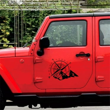 48x34cm Car SUV Body Tailgate Window White Compass Graphics Vinyl Decal Sticker