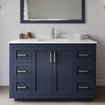 thumbnail image 2 of Wyndham Collection Miranda 48" Marble&Wood Single Bathroom Vanity in Blue/Nickel, 2 of 7