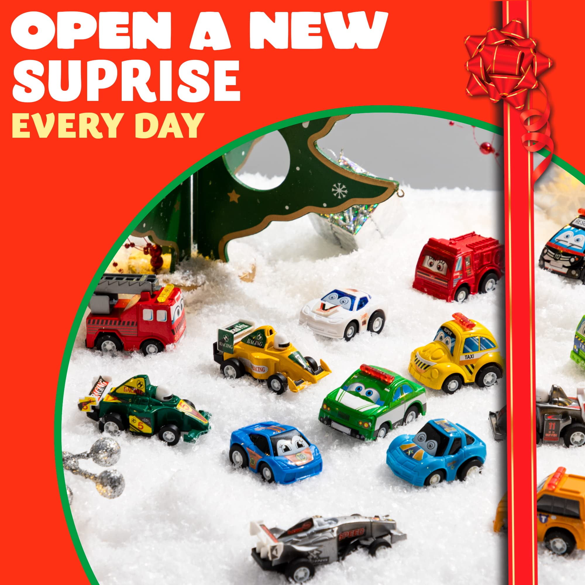 JOYIN 2022 Christmas Advent Calendar with 24 Different Vehicles