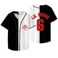 thumbnail image 2 of Lil Wayne 6 Logo Baseball Jacket Tee Tha Carter VI Tour Merch Women Men V-neck Short Sleeve T-shirts, 2 of 6