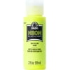 FolkArt 2853E Neon Blacklight Acrylic Craft Paint, Matte Finish, Yellow, 2 fl oz