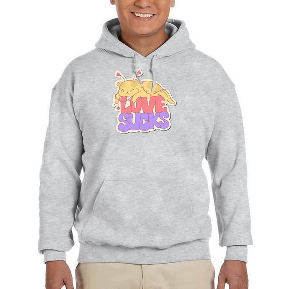Love Sucks Hoodie Men -Smartprints Designs, Male Medium