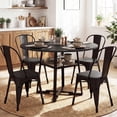 thumbnail image 2 of Gymax Round Dining Table for 4-6 47.5'' Dining Room Table w/Storage Shelf & Metal Legs Black, 2 of 10