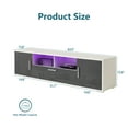 thumbnail image 3 of LiviNest LED TV Stand for 65 Inch TV: Remote Control 16-Color RGB Light & 110lb Capacity - Modern Entertainment Center with Cabinets & Open Shelves for Living Room Bedroom - White & Dark Gray, 3 of 4