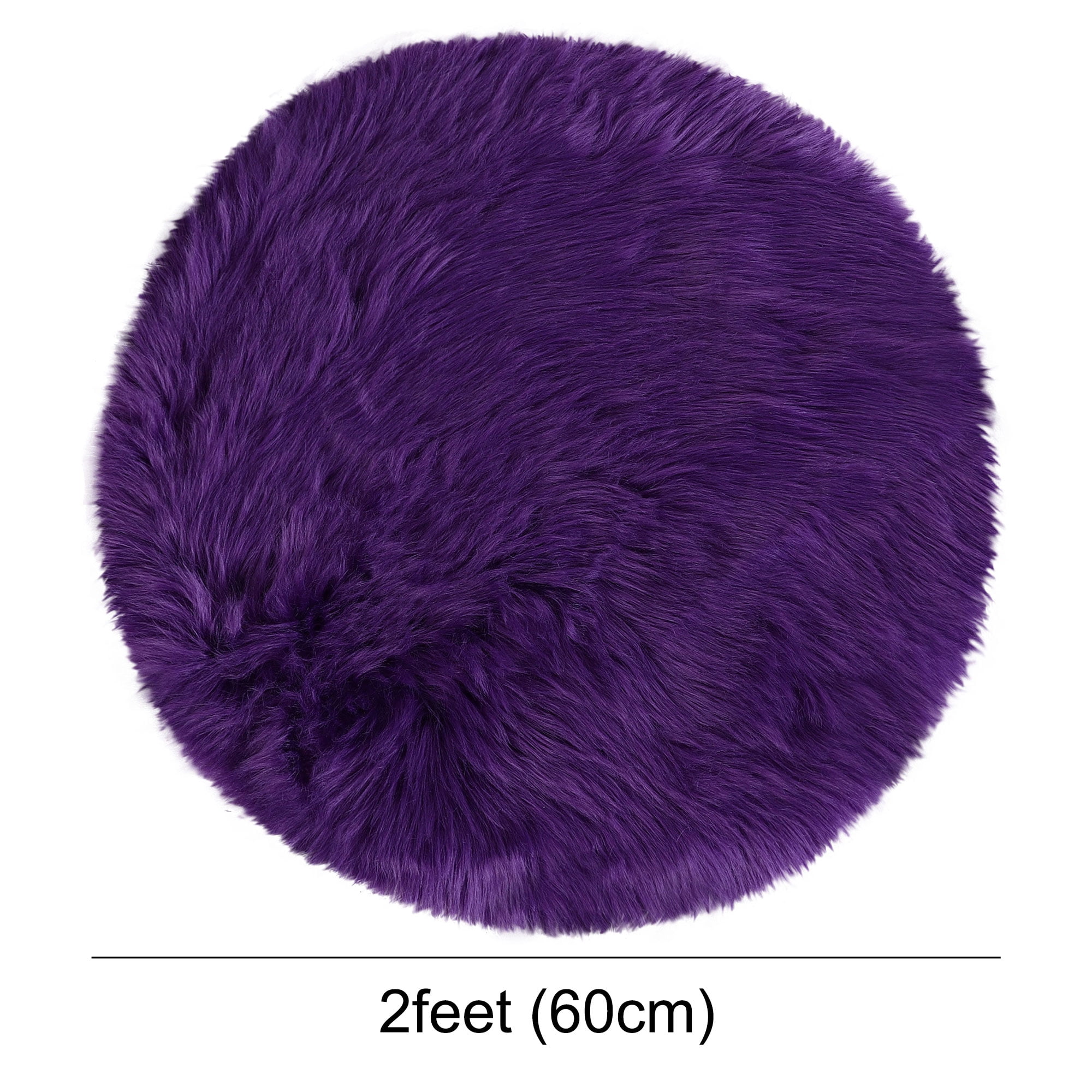 Unique Bargains Artificial Animal Wool Soft Faux Fur Sheepskin Plush Area Rug Purple 2x2 Feet Round