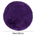 thumbnail image 6 of PiccoCasa Faux Fur Area Rug Shaggy Floor Mat, Purple 2x2 Feet Round, 6 of 6