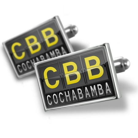 Cufflinks CBB Airport Code for Cochabamba - NEONBLOND