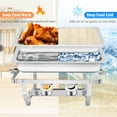 thumbnail image 3 of EVGTTI 4 Pack Chafing Dish Buffet Set, 8Qt Rectangular 1/3 Pan×2+full pan×2 Stainless Steel Catering Warmer Set with Water Pan for Parties, Events, Wedding, Camping, Dinner, 3 of 6