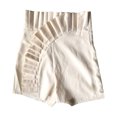 thumbnail image 2 of Baqcunre Womens Shorts Women'S Ruffled Hem Pleated High Waisted Fashionable Shorts Womens Sweatpants Women'S Pants Beige L, 2 of 4
