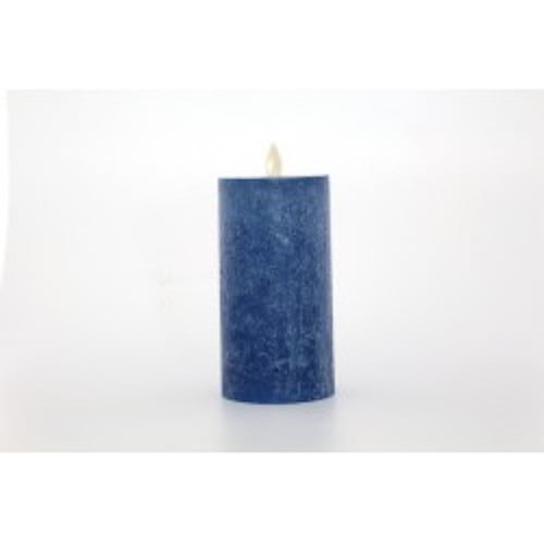 Luminara Flickering Flameless Pillar Candle Navy 3x6