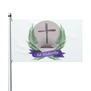 Ash Wednesday Garden Flags 3 x 5 Foot Yard Flags Double-Sided Banner with Metal Grommets for Room Lawn Patriotic Sports Events Parades