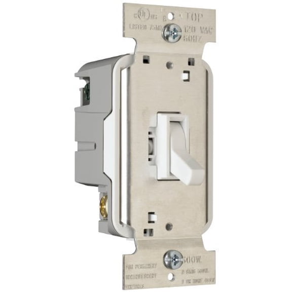 Legrand T600WV Pass & Seymour 600-Watt White Incandescent Toggle Dimmer Switch - Quantity 1