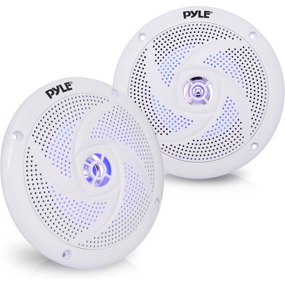 Pyle PLMRS53WL 5.25 Inch Waterproof Low Profile Slim Marine Speakers