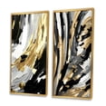 thumbnail image 3 of Designart "Cadence Of Delight Abstract Black And Gold IV" Abstract Painting Framed Wall Art Set Of 2 - Modern Gold Frame Gallery Set For Office Decor, 3 of 6