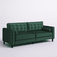 thumbnail image 3 of YODOLLA 3-Seat 84.2" Upholstered Sofa with Bolster Pillows, Green Velvet, 3 of 7