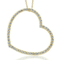 Pompeii3 2 1/4Ct Heart Shape Diamond Pendant 10k Yellow Gold Necklace Lab Grown (GH,VS/SI)