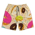 thumbnail image 5 of Wukai Donuts Print Beach Trunks with Compression Liner Swimsuit Quick Dry Beach Sports Shorts with Pocket-Large, 5 of 8