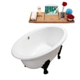 thumbnail image 2 of 65" Cast Iron R5442BL-CH Soaking Clawfoot Tub and Tray with External Drain in Polished Chrome and Matte Black Clawfeet, 2 of 10
