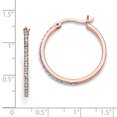 thumbnail image 2 of Boucles d'Oreilles Créoles Rondes en Argent Sterling Diamond Mystique QDF157, 2 of 2
