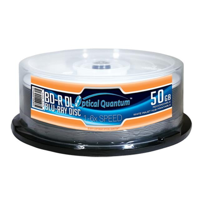 Optical Quantum Oqbdrdl06wiph 25 50gb 6x Bd R Dl White Inkjet Hub Printable 25 Pk Walmart Com