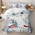 thumbnail image 2 of Erosebridal Ski Cabin Winter Twin Quilt Set for Girls Boys, Pine Mountain Snow Landscape Twin Coverlet Set, 2 Pieces, 2 of 7