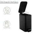 thumbnail image 4 of Simplify 2 Pack Slim Rectangular 5 Liter Pedal Iron Wastebasket with Soft Close Lid in Black, 4 of 9